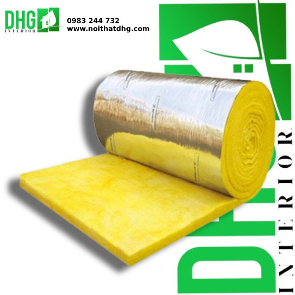 Bông thủy tinh Glasswool tỷ trọng 12kg/m3 có bạc dày 50mm